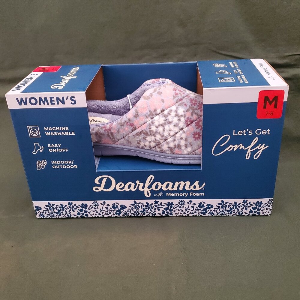 NEW Dearfoam Women’s Ladies Memory Foam Slipper Medium